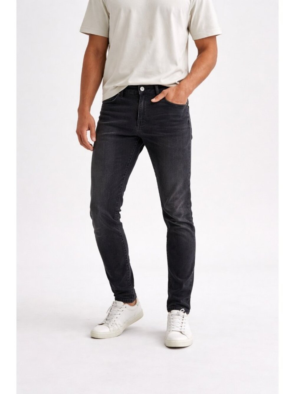 Pull & Bear Skinny Jeans 36 Washed Black Slim Fit Stretch Retro Denim Streetwear